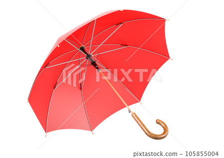 Red umbrella, closeup. 3D rendering Red umbrella, closeup. 3D rendering 105855004