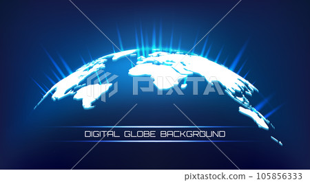Planet earth surface with rays of energy Planet earth surface with rays of energy 105856333