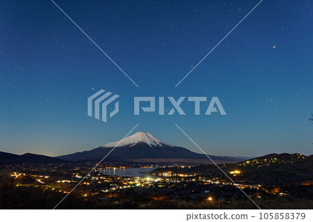 Mt. Fuji and Lake Yamanaka seen from Mt. Takazashi Mt. Fuji and Lake Yamanaka seen from Mt. Takazashi 105858379