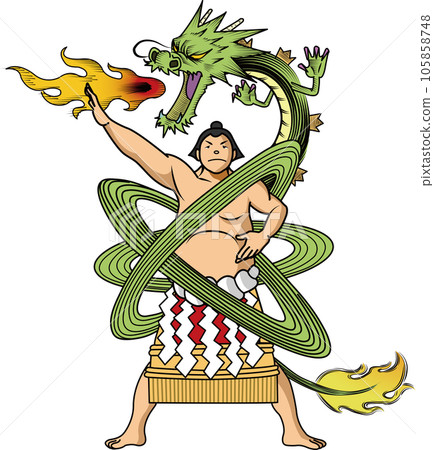 A ferocious wrestler like a dragon A ferocious wrestler like a dragon 105858748