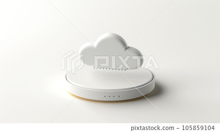 3D white cloud icon minimal style, cloud computing online service, digital technology security concept, Generative AI illustration 3D white cloud icon minimal style, cloud computing online service, digital technology security concept, Generative AI illustration 105859104
