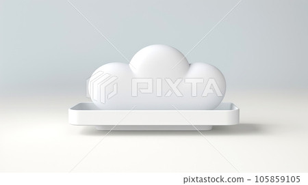 3D white cloud icon minimal style, cloud computing online service, digital technology security concept, Generative AI illustration 3D white cloud icon minimal style, cloud computing online service, digital technology security concept, Generative AI illustration 105859105