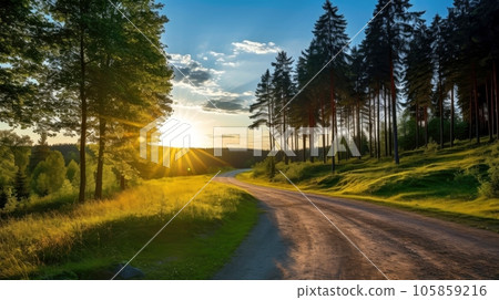 Path way through the autumnal forest natural way, road to the tropical forest field, relaxing with ecological environment, freedom lifestyle concept, Generative AI illustration Path way through the autumnal forest natural way, road to the tropical forest field, relaxing with ecological environment, freedom lifestyle concept, Generative AI illustration 105859216