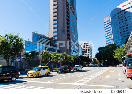 Summer blue sky and scenery in front of Hokuriku Shinkansen Kanazawa Station | Kanazawa City, Ishikawa Prefecture Summer blue sky and scenery in front of Hokuriku Shinkansen Kanazawa Station | Kanazawa City, Ishikawa Prefecture 105860464