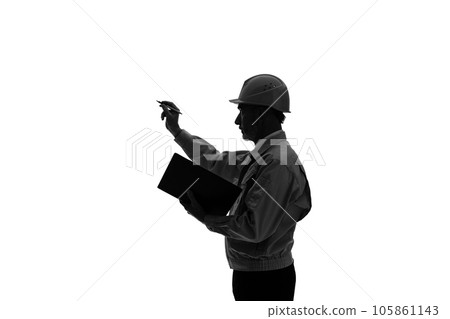 Silhouette of a foreign man wearing work clothes to be inspected Silhouette of a foreign man wearing work clothes to be inspected 105861143