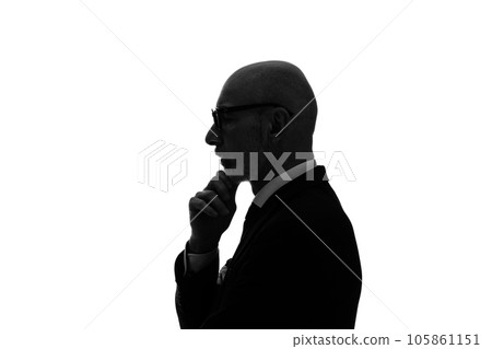 Thinking foreign man silhouette 105861151