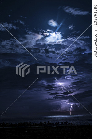 thunder and moon thunder and moon 105861390