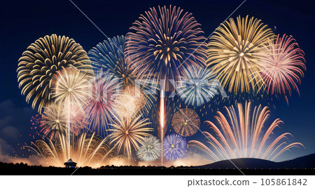 煙花表演插圖“AI生成圖像” 105861842