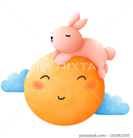 The rabbit sleeps on the moon. 105862507