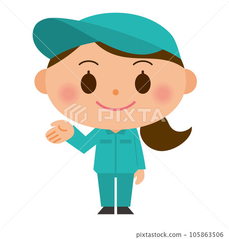 A woman wearing work clothes to guide A woman wearing work clothes to guide 105863506