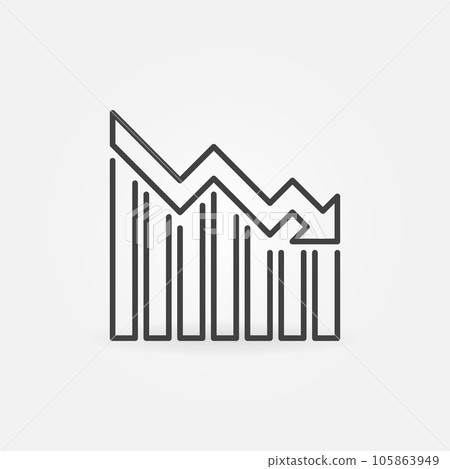 Devaluation Falling Graph vector Recession concept minimal outline icon 105863949