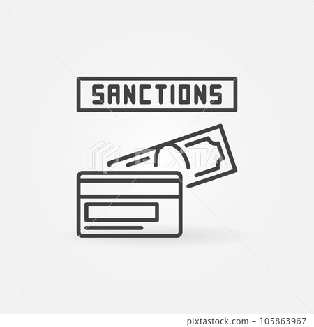 Economic Sanctions vector concept icon in outline style 105863967