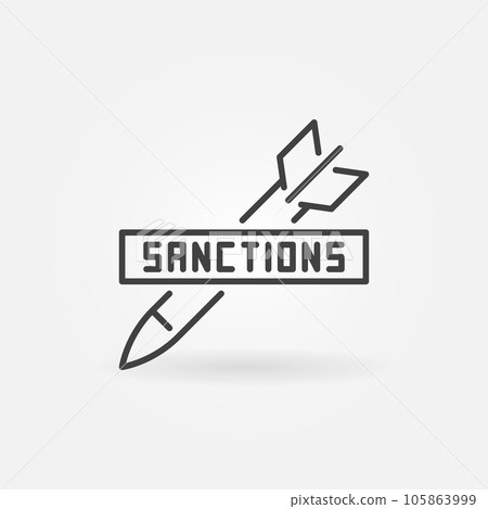 Military Sanctions vector concept thin line icon or sign Military Sanctions vector concept thin line icon or sign 105863999