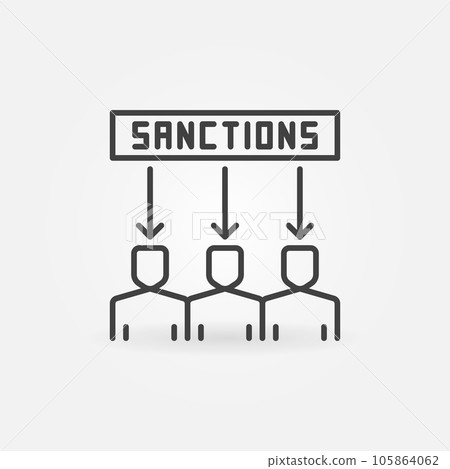 People in Sanctions vector concept linear icon or sign People in Sanctions vector concept linear icon or sign 105864062