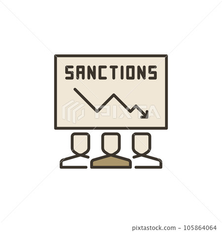 Political or Economic Penalties vector concept colored icon or sign 105864064