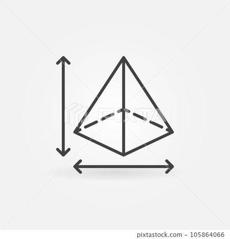 Pyramid Dimensions vector concept outline icon or sign Pyramid Dimensions vector concept outline icon or sign 105864066