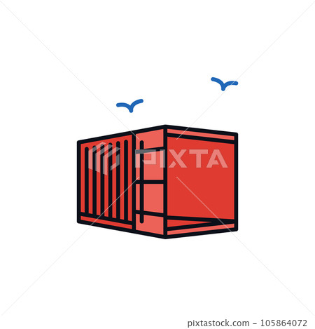 Red Opened Container vector Delivery concept colored icon or sign Red Opened Container vector Delivery concept colored icon or sign 105864072