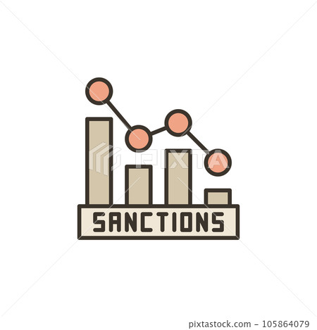 Sanctions Chart vector concept colored icon or symbol Sanctions Chart vector concept colored icon or symbol 105864079