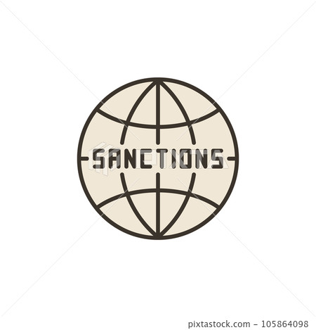 World Sanctions vector Global Financial Crisis concept colored icon World Sanctions vector Global Financial Crisis concept colored icon 105864098