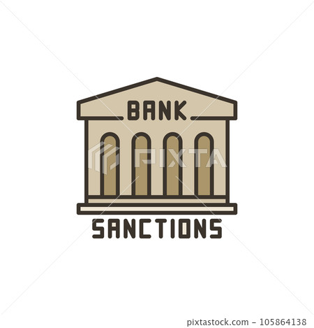 Bank Sanctions vector Economic Crisis concept colored icon or sign Bank Sanctions vector Economic Crisis concept colored icon or sign 105864138