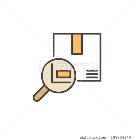 Cardboard Box with Magnifier vector concept colored icon or symbol Cardboard Box with Magnifier vector concept colored icon or symbol 105864149