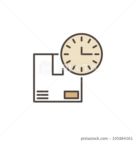 Clock with Cardboard Box vector concept colored icon or symbol 105864161