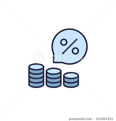 Coins vector Inflation and Financial Crisis concept colored icon 105864162