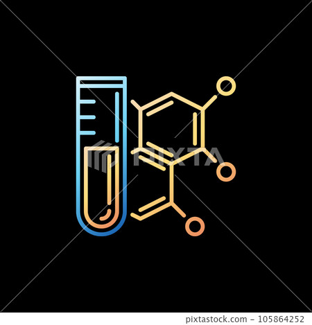 Test Tube and Chemical Formula Analysis linear colorful icon Test Tube and Chemical Formula Analysis linear colorful icon 105864252