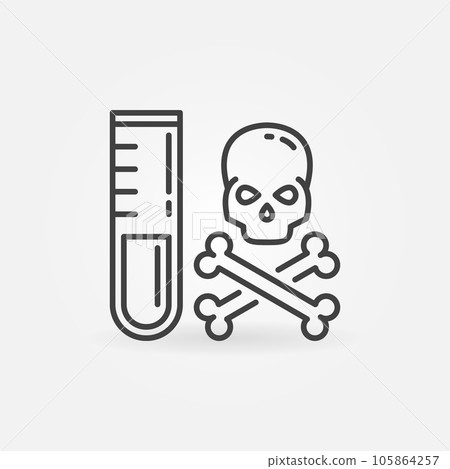 Test Tube with Poison vector Dangerous Chemicals concept outline icon 105864257