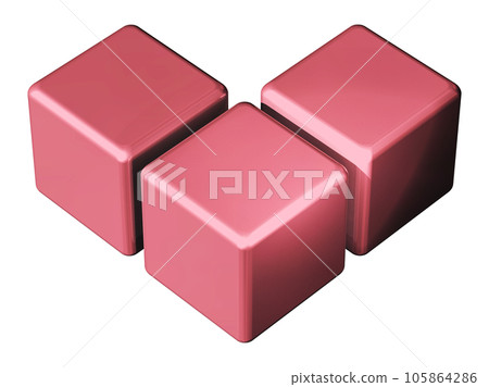 Three-dimensional (3D) "3Cubes/three cubes" red, red 105864286
