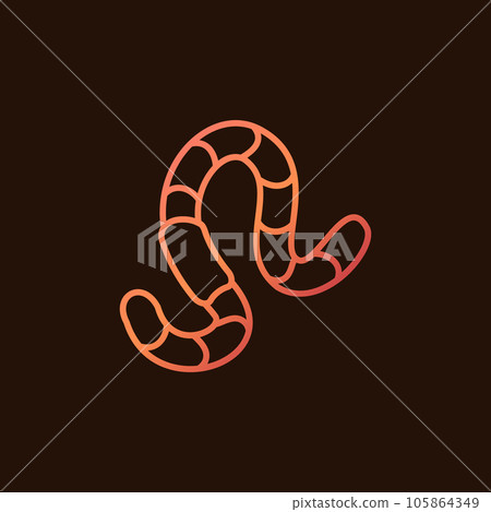 Worm vector concept Earthworm outline colorful icon or symbol Worm vector concept Earthworm outline colorful icon or symbol 105864349