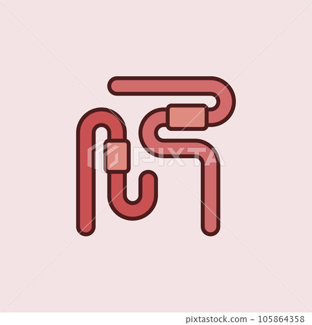 Worms vector concept simple red icon or symbol Worms vector concept simple red icon or symbol 105864358