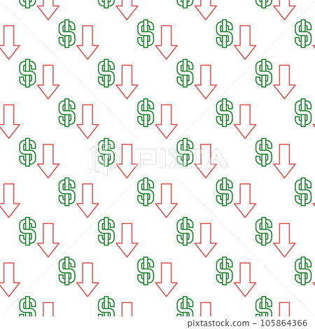 Dollar Devaluation concept vector linear seamless pattern Dollar Devaluation concept vector linear seamless pattern 105864366