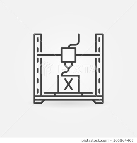 3D Printing vector 3d-printer concept icon in outline style 3D Printing vector 3d-printer concept icon in outline style 105864405
