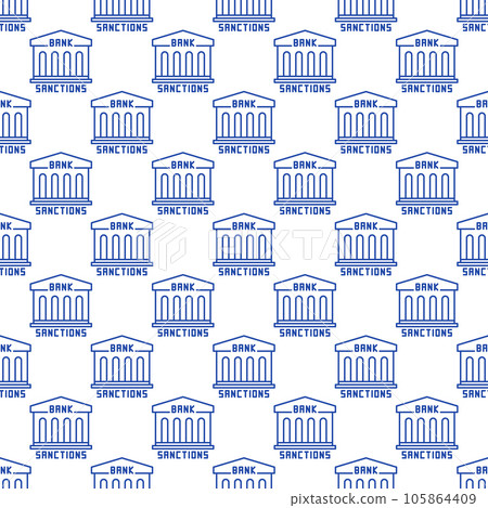 Bank Sanctions vector Economic and Finance minimal seamless pattern 105864409