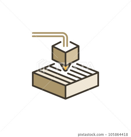 Cube Printing vector 3D printer concept colored icon or sign Cube Printing vector 3D printer concept colored icon or sign 105864418