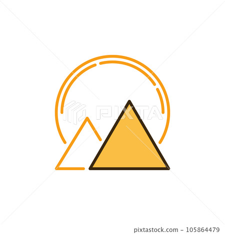 Pyramids in Egypt with Sun vector concept colored icon or sign 105864479