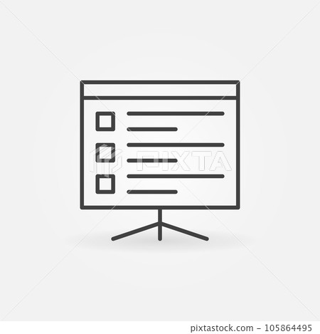 Screen for presentations vector concept outline icon 105864495
