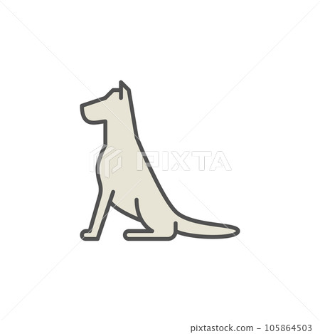 Sitting dog colorful icon 105864503