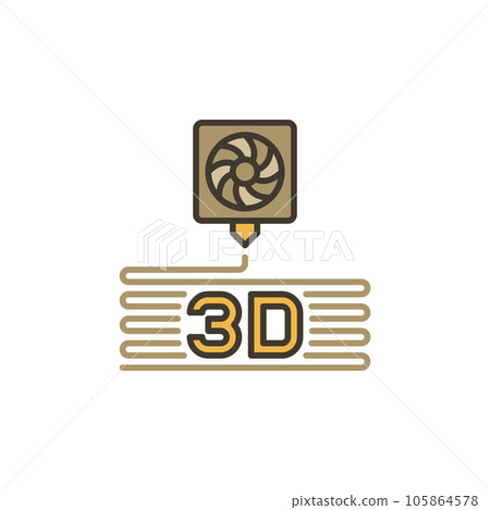 Printer Extruder vector 3D Printing concept colored icon Printer Extruder vector 3D Printing concept colored icon 105864578