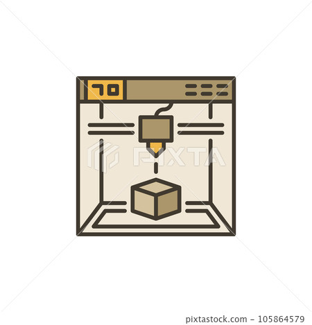 Printer for 3D Printing vector concept colored creative icon or sign Printer for 3D Printing vector concept colored creative icon or sign 105864579