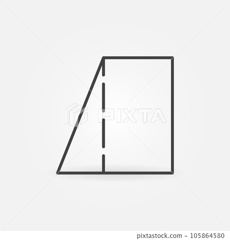 Rectangular Trapezoid vector geometric shape concept outline icon 105864580