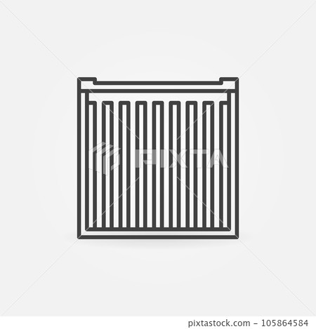 Shipping Container vector concept linear icon - Back View Shipping Container vector concept linear icon - Back View 105864584