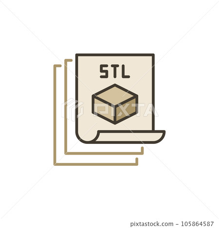 STL documents for 3D Printer vector concept colored icon STL documents for 3D Printer vector concept colored icon 105864587