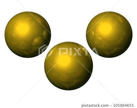 三維（3D）《3Ball/三球體/球》金色、金色 105864655