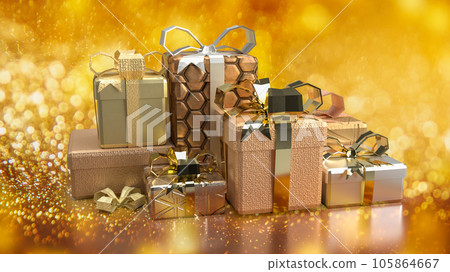 The gift box on bokeh for celebrities time concept 3d rendering 105864667