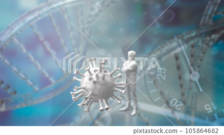 The man and virus for long covid or medical concept 3d rendering The man and virus for long covid or medical concept 3d rendering 105864682