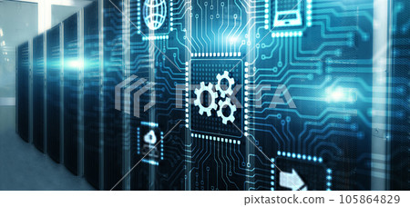 Automation business technology optimisation. Smart technology concept 105864829