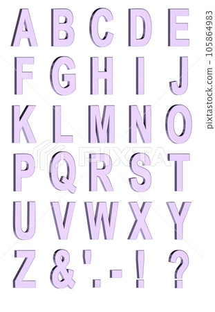 3D Font Pack 1 [Alphabet/cap/three-dimensional letters/alphabet] purple,purple 105864983