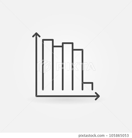 Declining Bar Graph vector Devaluation concept outline icon 105865053